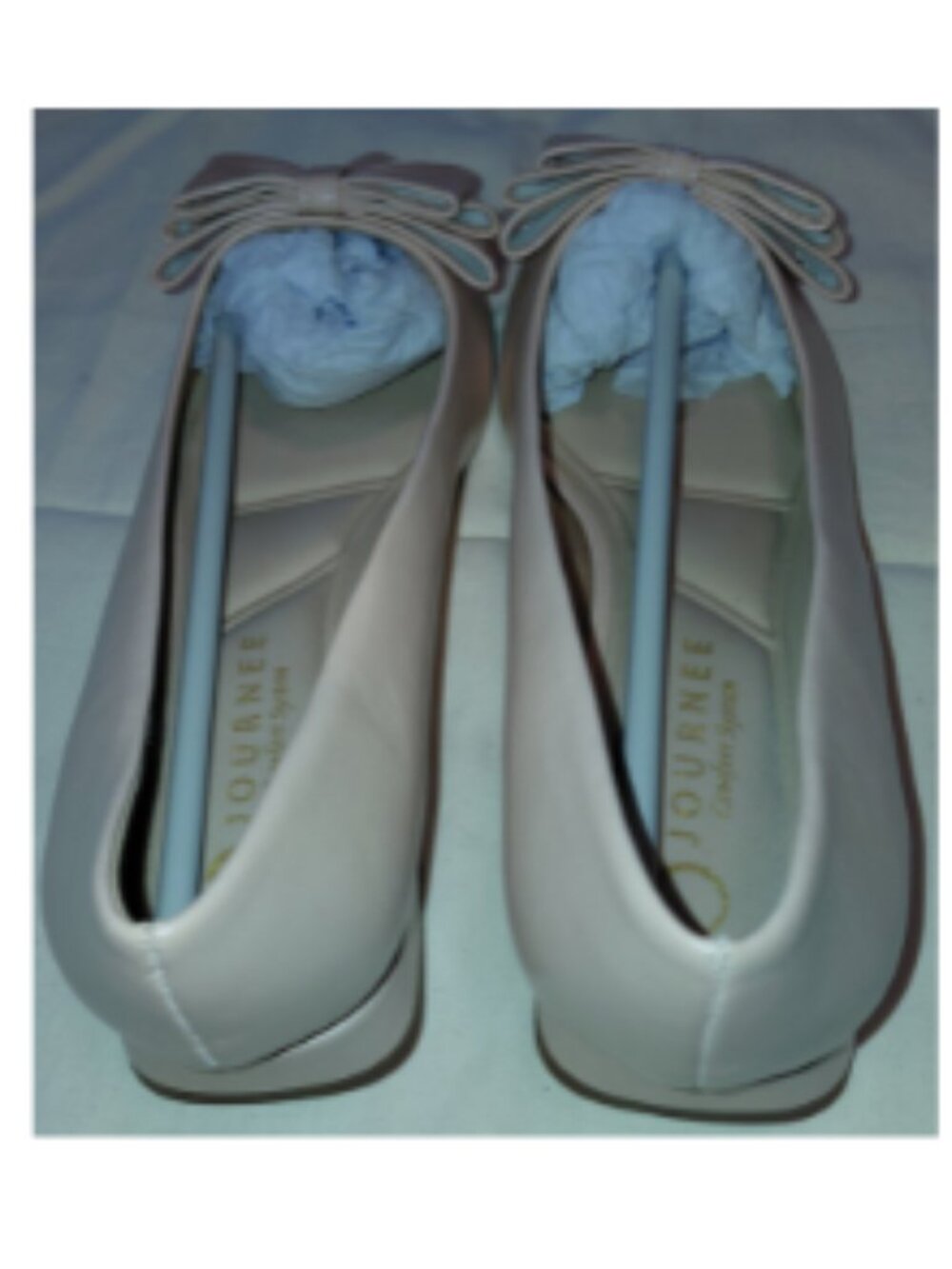 Journee Collection Beige Bow Pointed Toe Flats - Picture 8 of 15